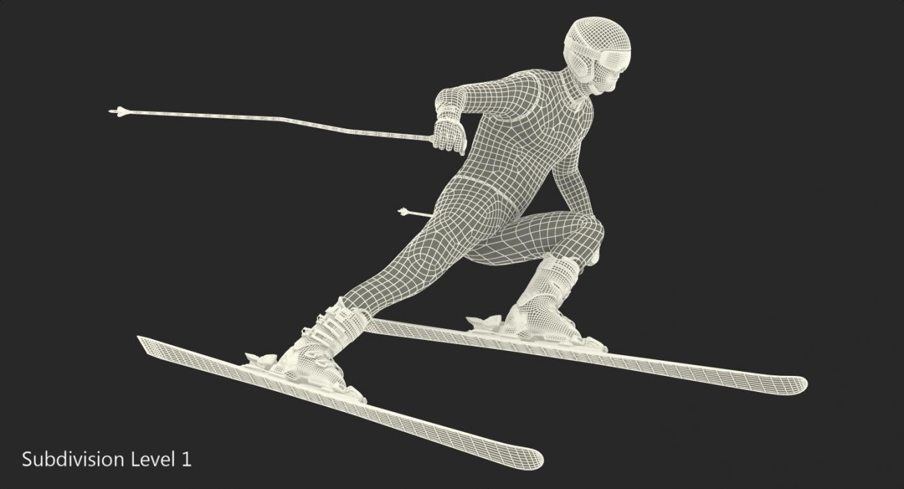 3D model Male Skier Generic Rigged