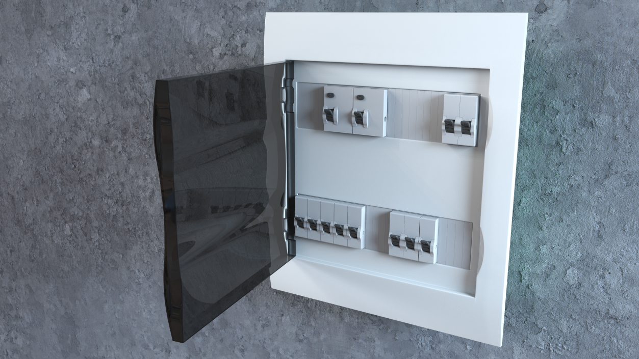 Electrical Enclosure with Circuit Breakers 3D