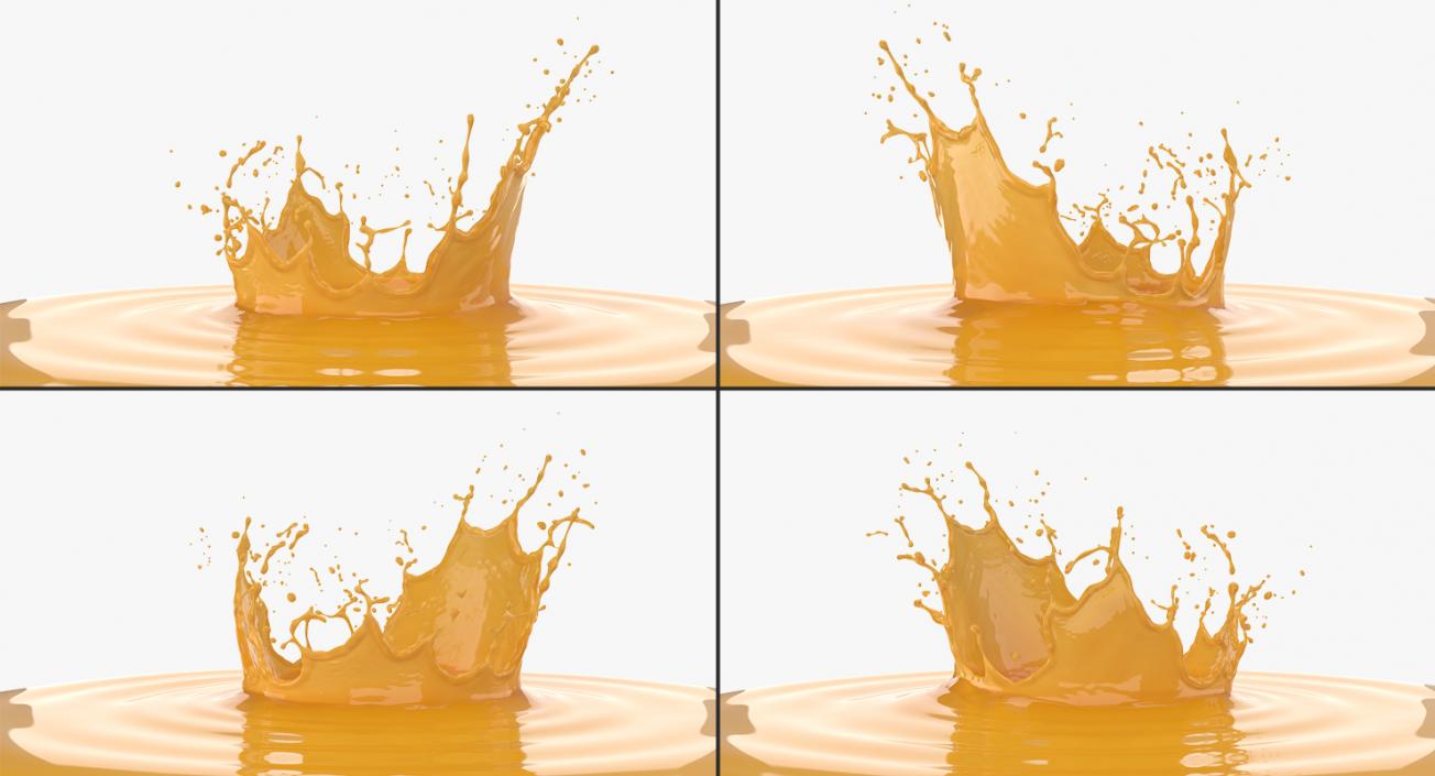 Orange Crown Splash 3D model