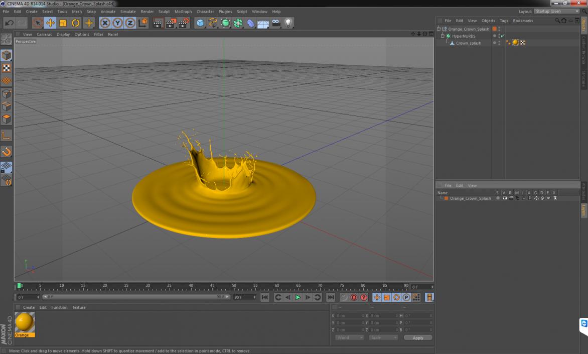 Orange Crown Splash 3D model