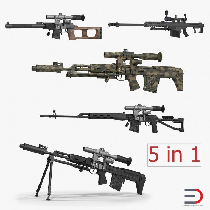 Sniper Rifles Collection 3D model