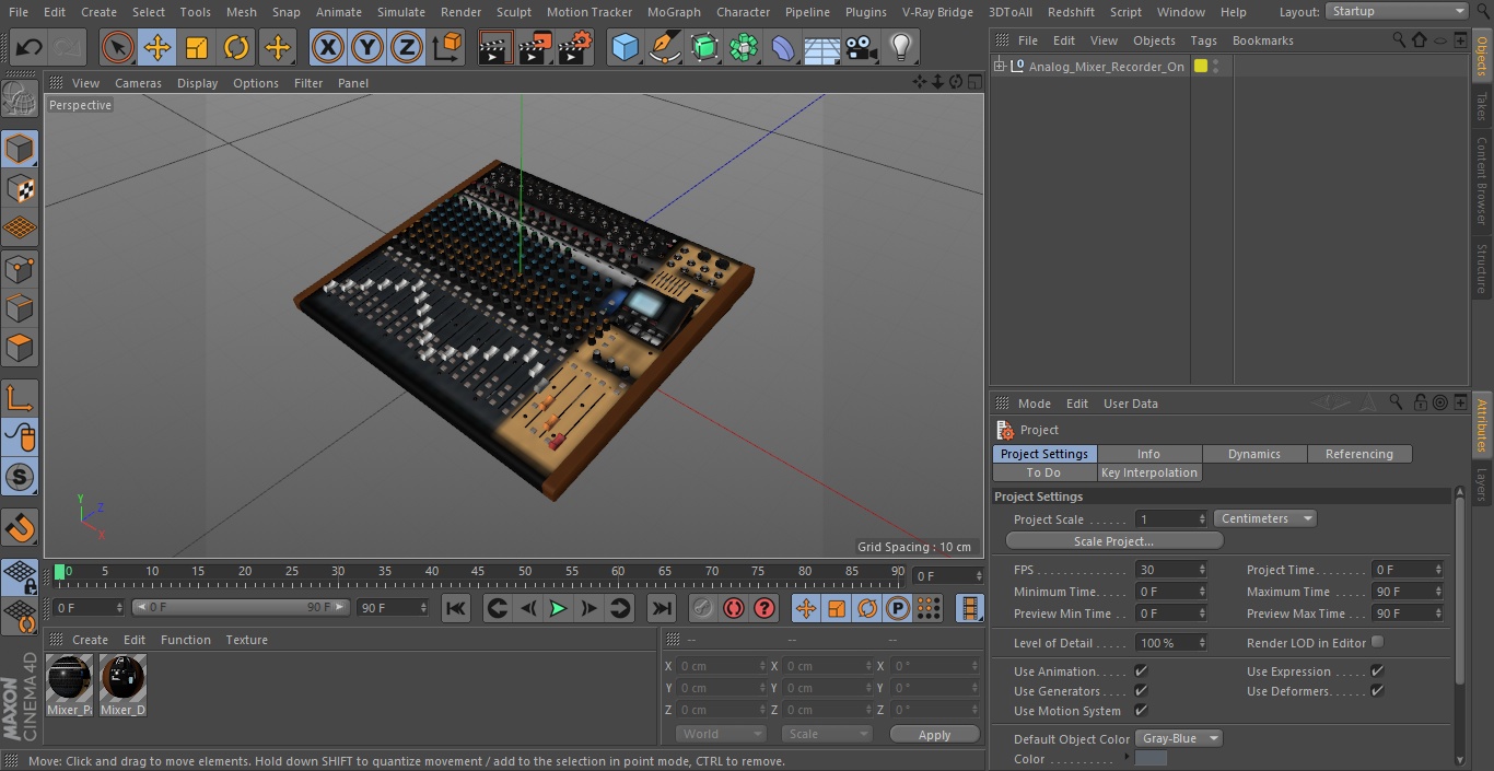 Analog Mixer Recorder On 3D model