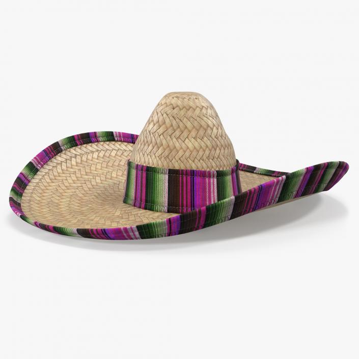 Mexican Straw Sombrero 3D