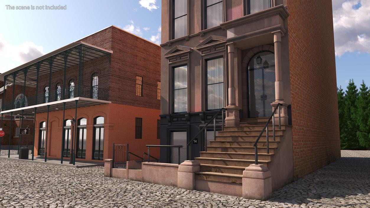3D Brownstone House