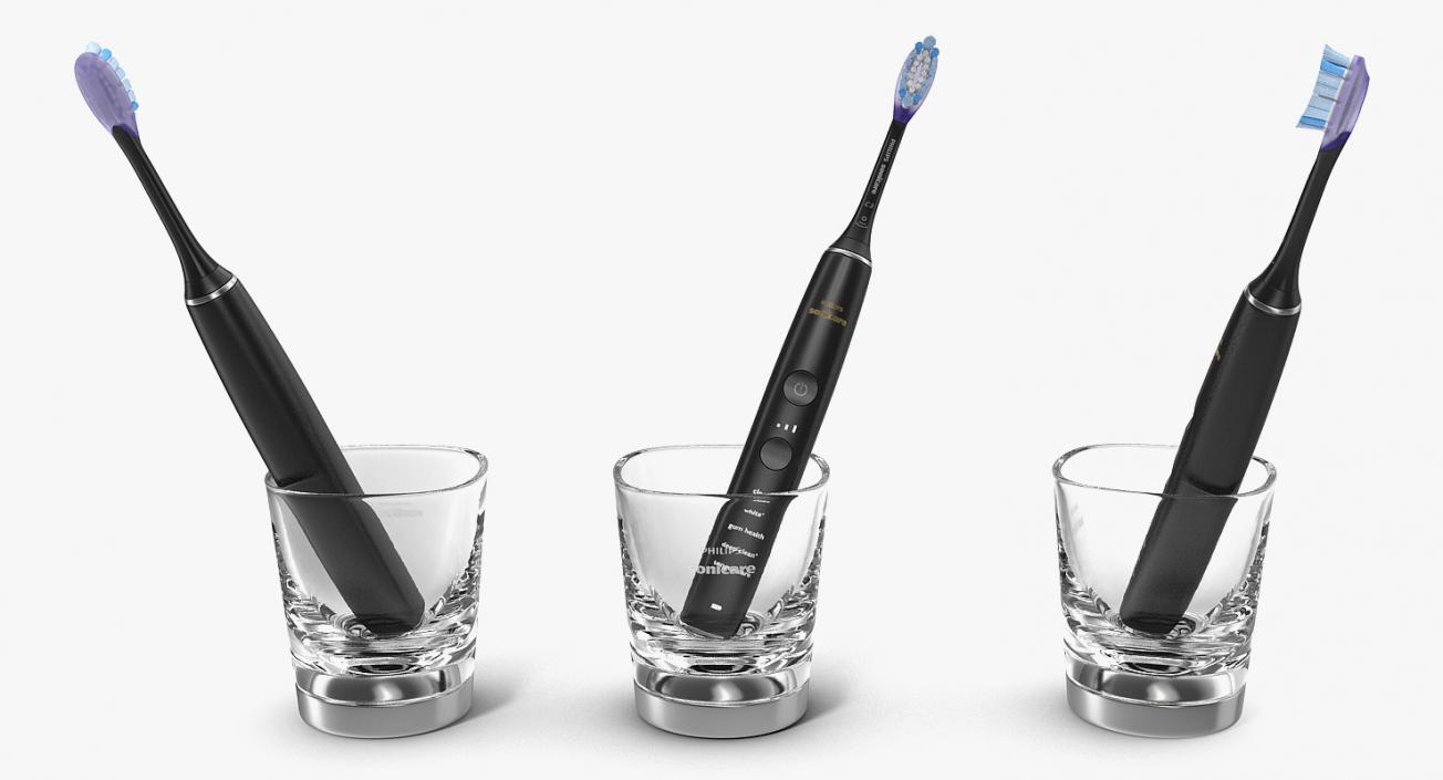3D Philips Diamondclean Black Edition Electric Toothbrush with Glass Charger model