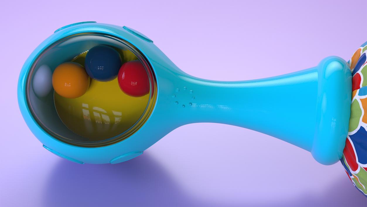 Fisher Price Blue Baby Rattle 3D model