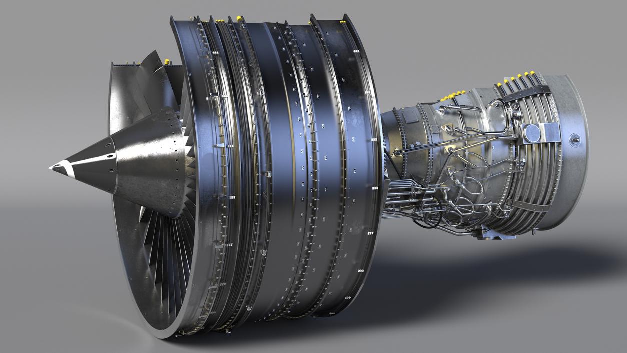 3D Aircraft Engine Canada PT6 Sectioned