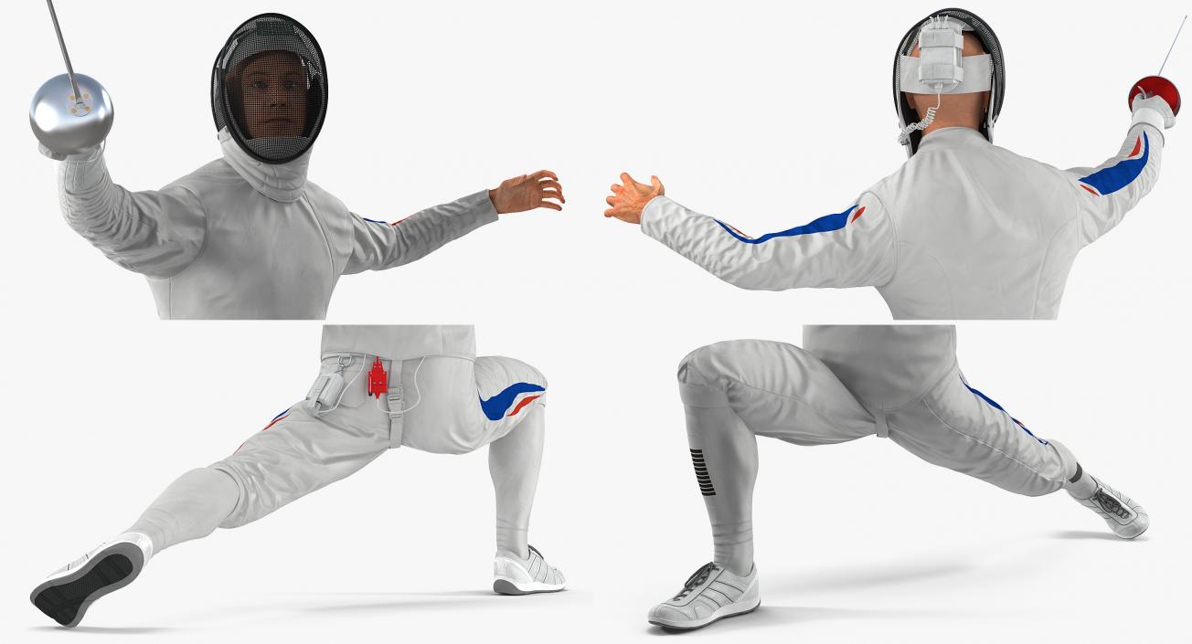 3D French Olympic Fencers Fight model