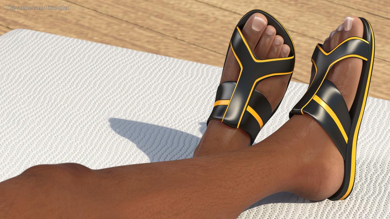 Light Skin Black Man in Swimwear Rigged 3D model