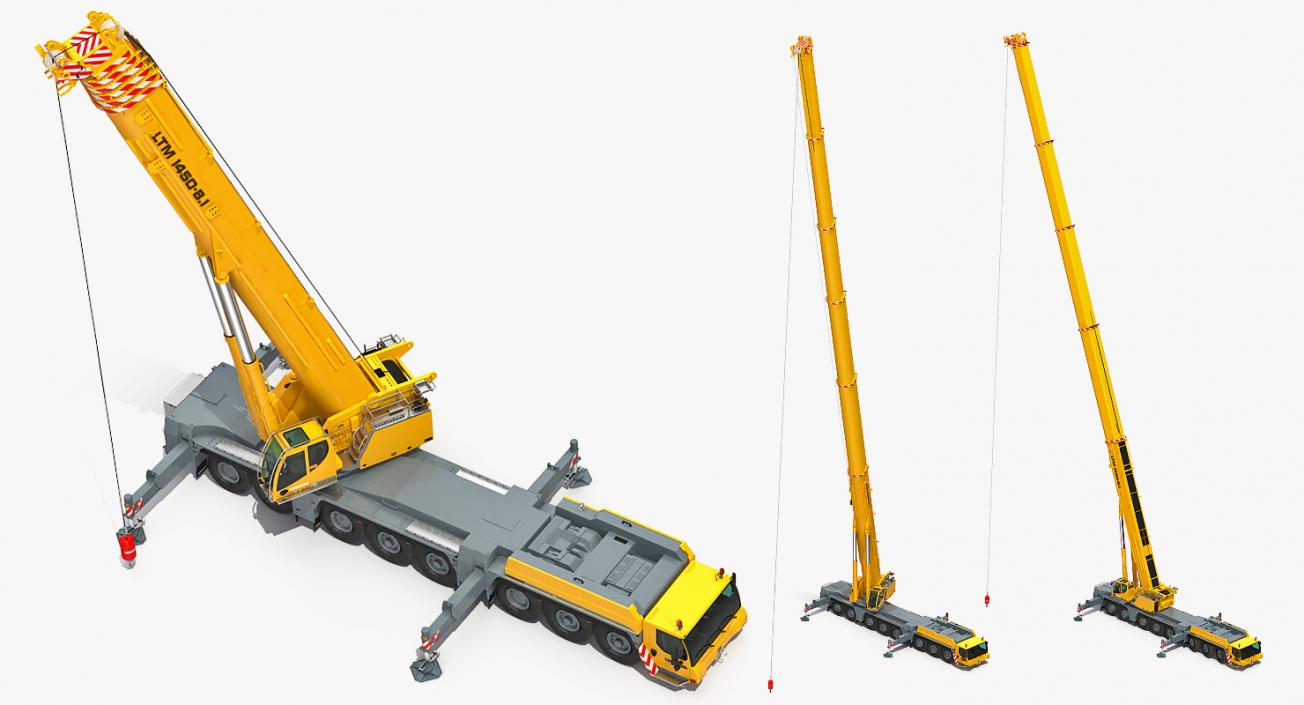 Liebherr LTM 1450 Mobile Crane Rigged 3D