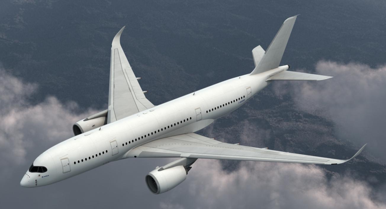 Airbus A350-800 Generic Rigged 3D Model 3D model