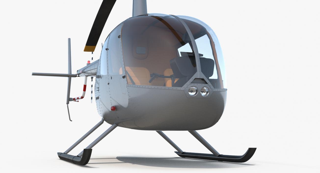 Light Utility Helicopter Robinson R44 Rigged 3D model