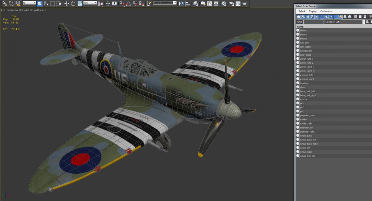 3D Royal Air Force Fighter Supermarine Spitfire LF Mk IX model