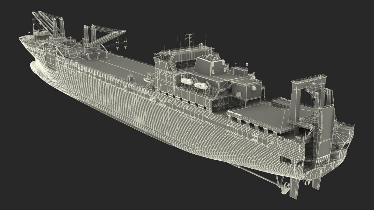 3D model USNS Bob Hope Rigged