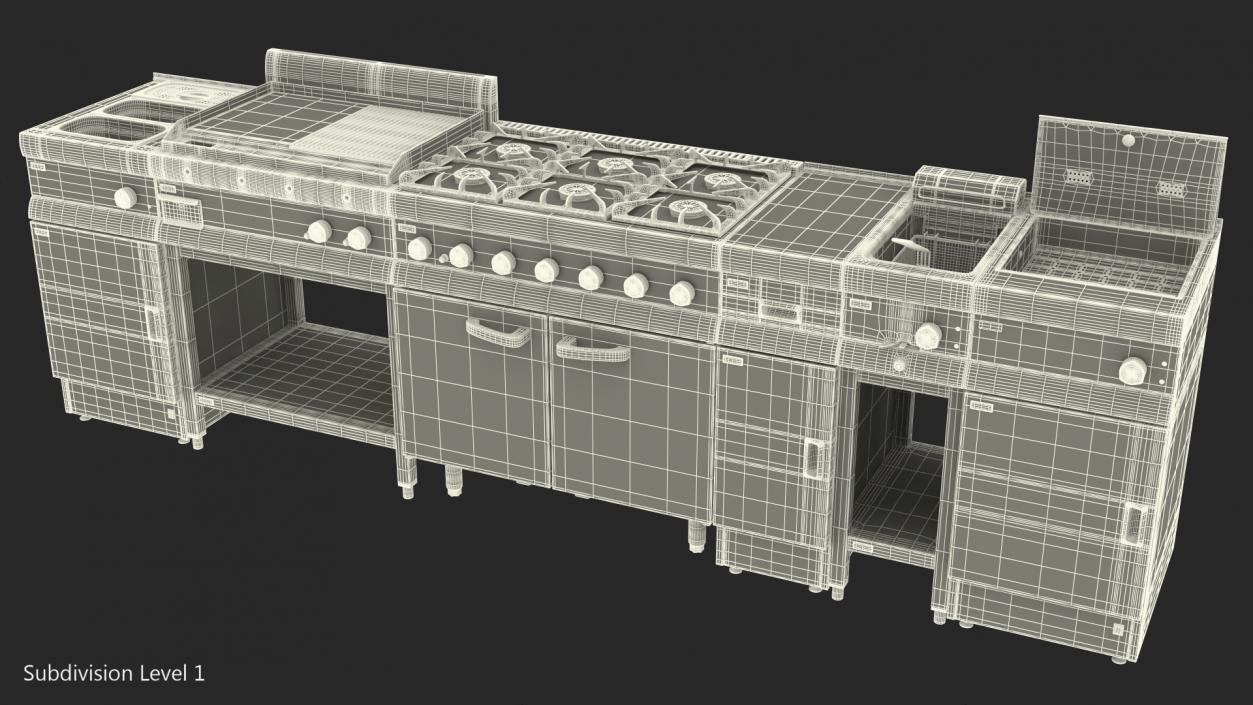 3D LINCAT Kitchen Equipment Set model