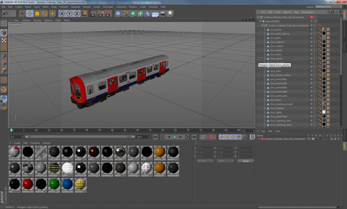3D London Subway Train S8 Locomotive model