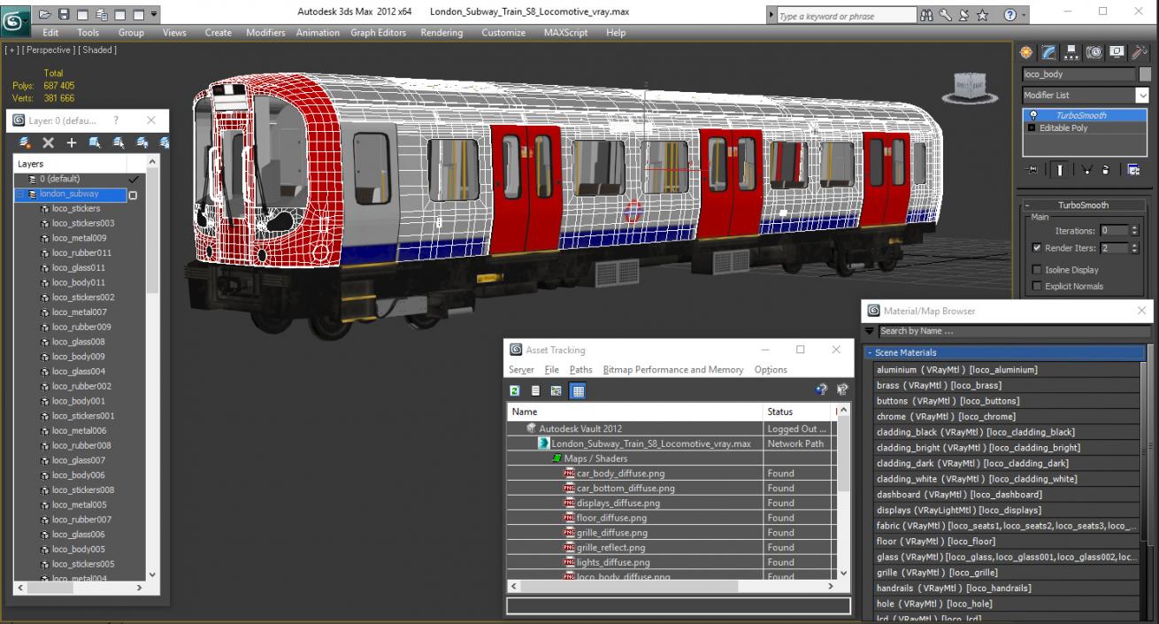 3D London Subway Train S8 Locomotive model