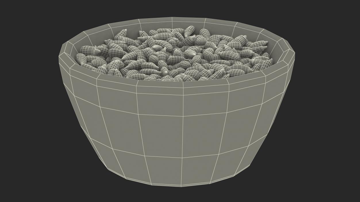 3D model Full Bowl of Peeled Sunflower Seeds