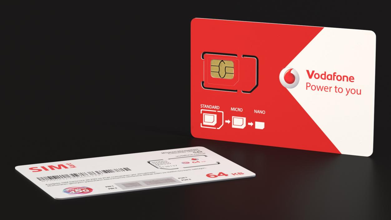 Vodafone Sim Card 3D