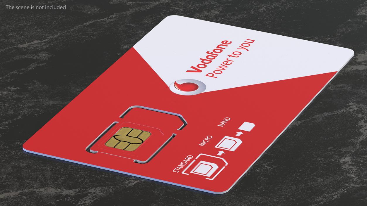 Vodafone Sim Card 3D