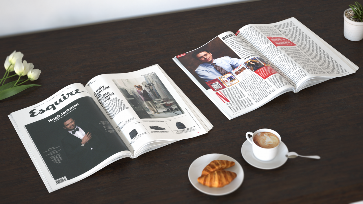 3D Open Forbes and Esquire Magazines model