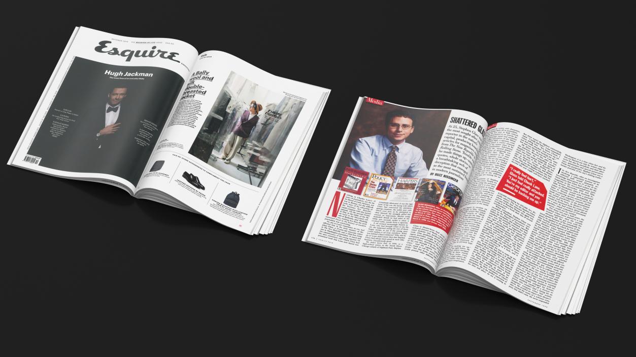 3D Open Forbes and Esquire Magazines model