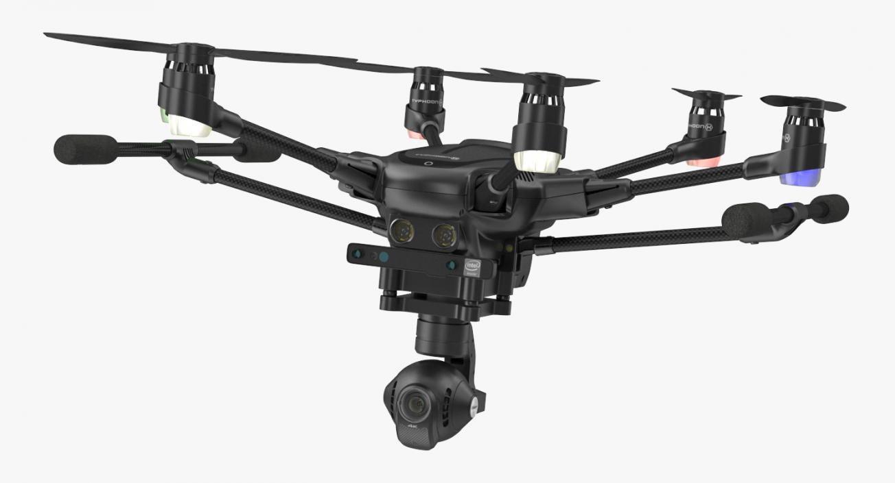 Hexacopter Yuneec Typhoon H Rigged 3D model