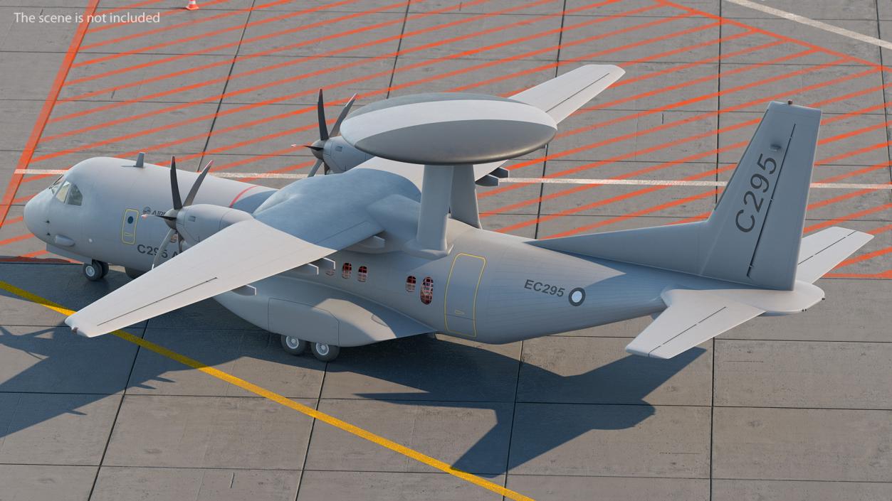 3D model Airbus C295 Airborne Early Warning and Control Aircraft