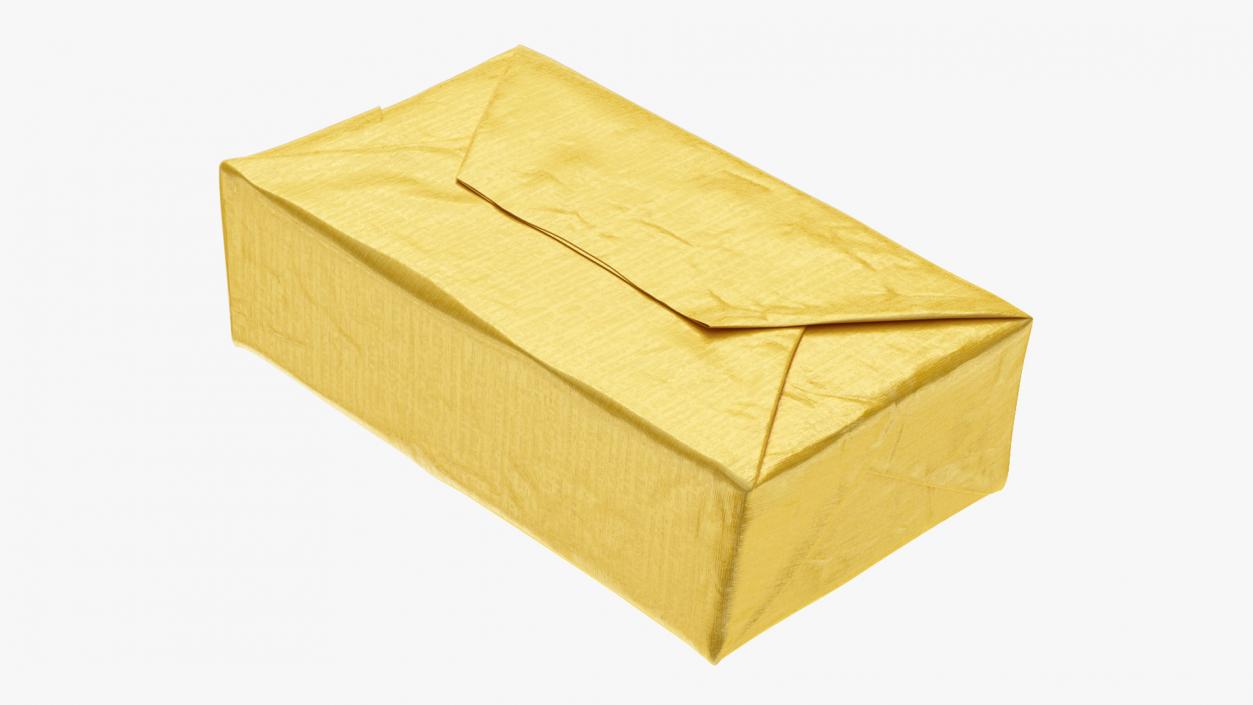 Butter Block in Metallic Gold Foil 3D model