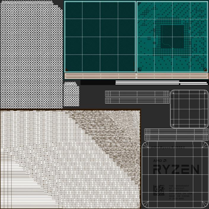 3D model AMD Ryzen 9 CPU