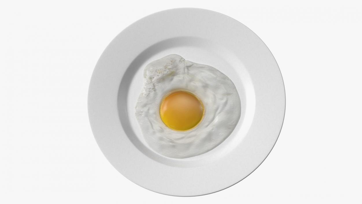 3D Fried Eggs On A Plate