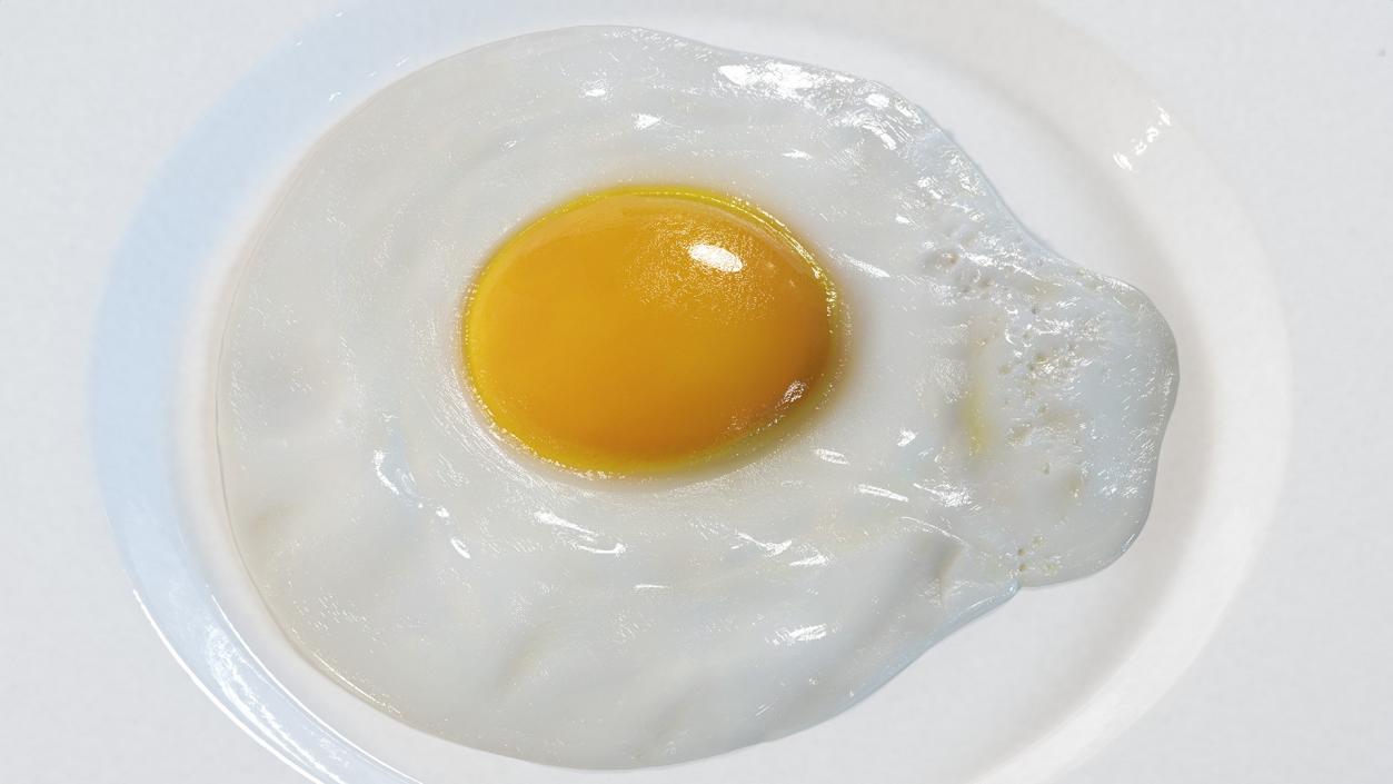 3D Fried Eggs On A Plate