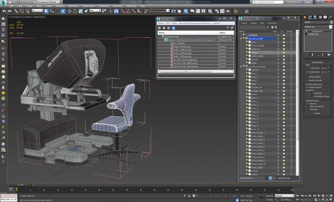 3D Surgeon Console Da Vinci XI with Chair model