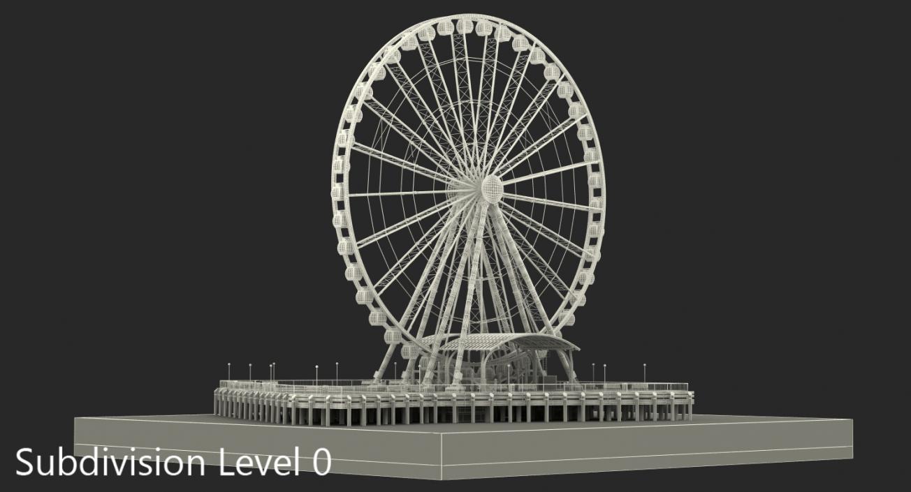 Seattle Great Ferris Wheel at Pier 3D model