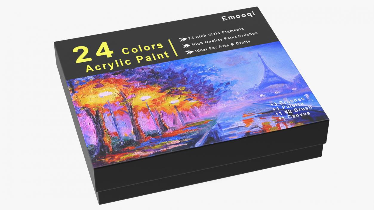 3D Box of Acrylic Paints Emooqi model