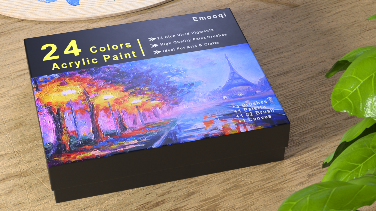 3D Box of Acrylic Paints Emooqi model