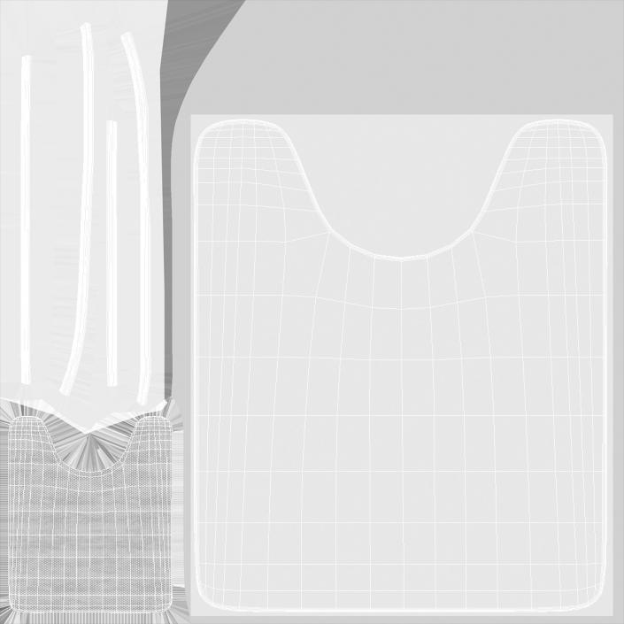 3D model White Bathroom Contour Rug Fur