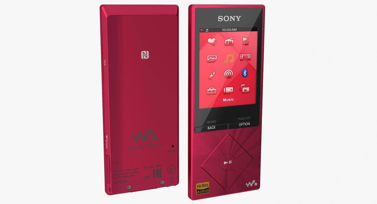 Sony NWZ A15 Digital Music And Video Player Red 3D