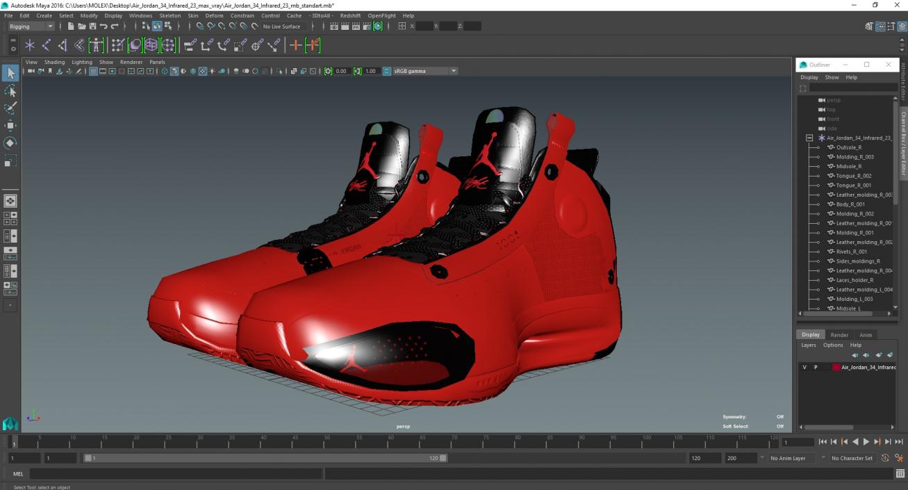 3D model Air Jordan 34 Infrared 23
