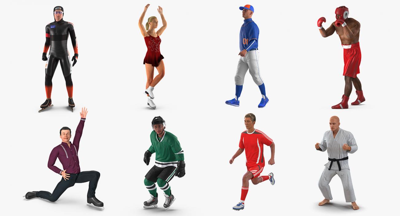 Rigged Sport Characters Collection 3D model