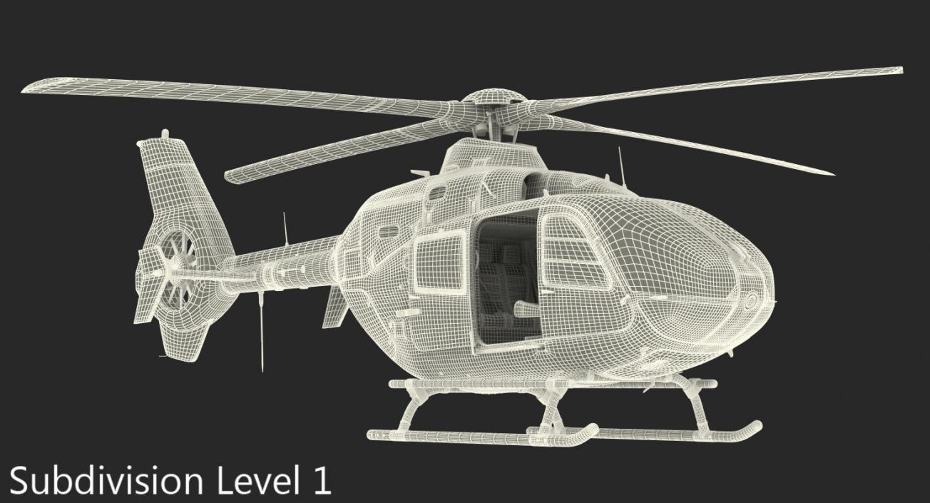 3D Police Eurocopter EC-135 Rigged