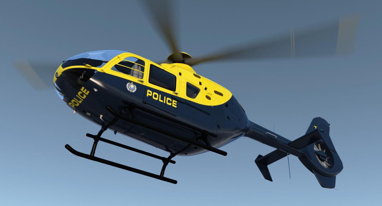 3D Police Eurocopter EC-135 Rigged