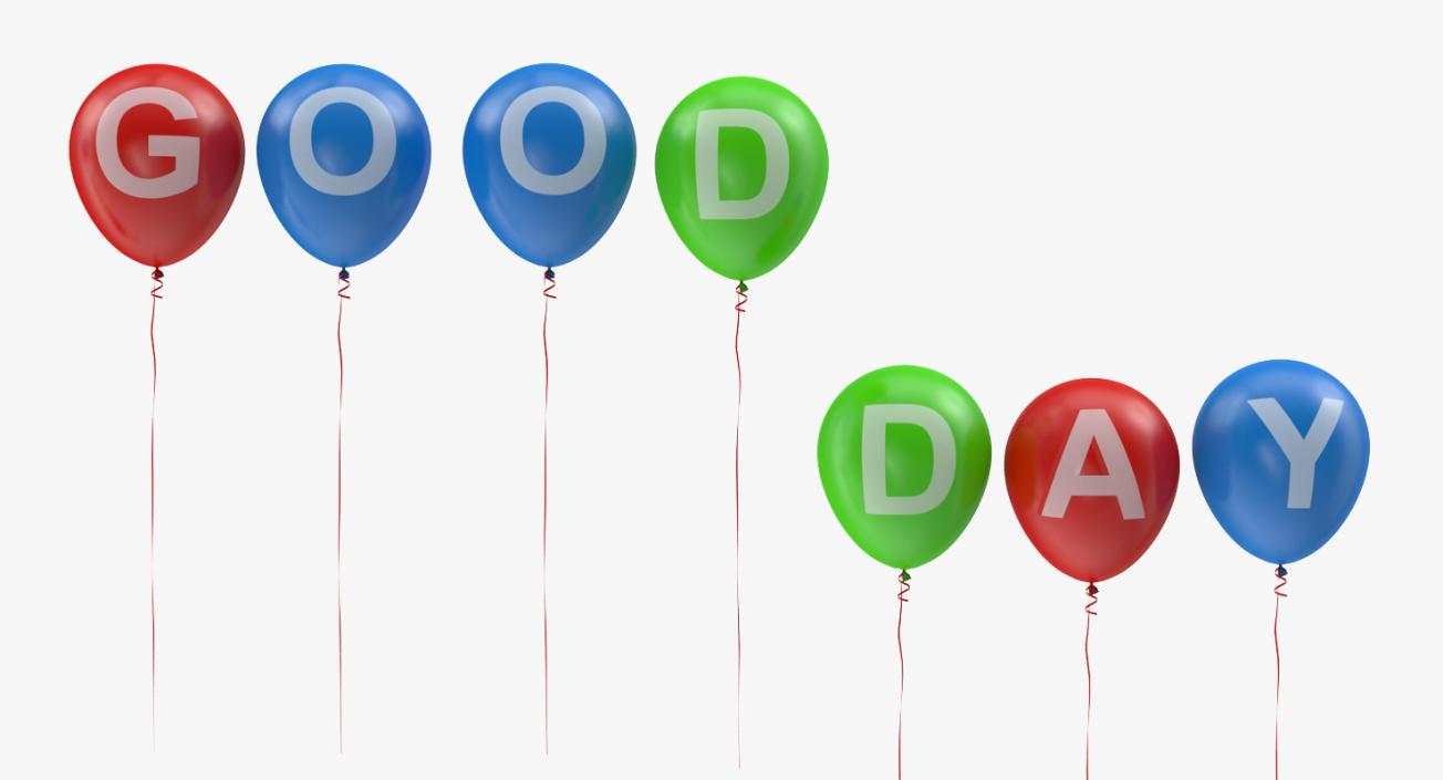 3D Alphabet on Balloons with Ribbons model