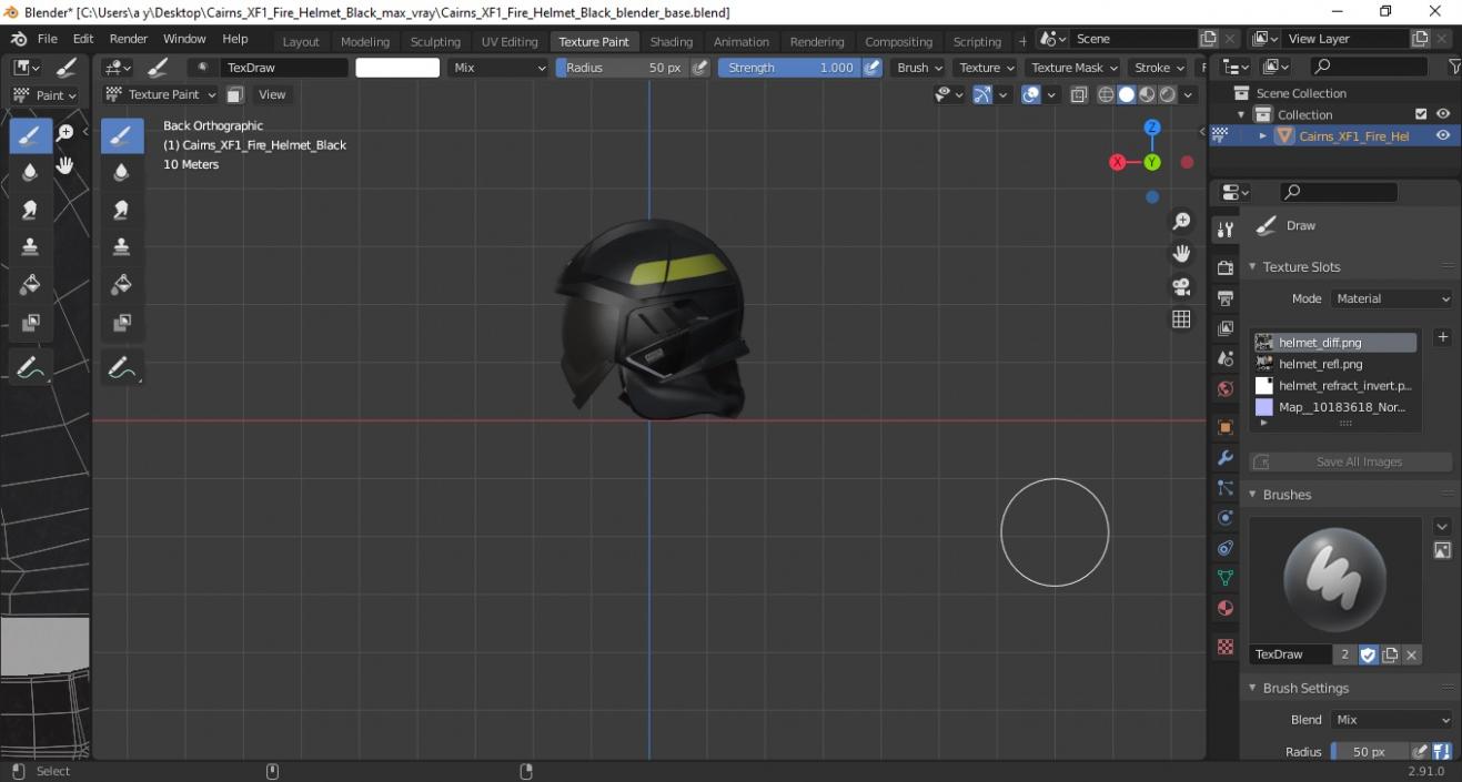 3D Cairns XF1 Fire Helmet Black model