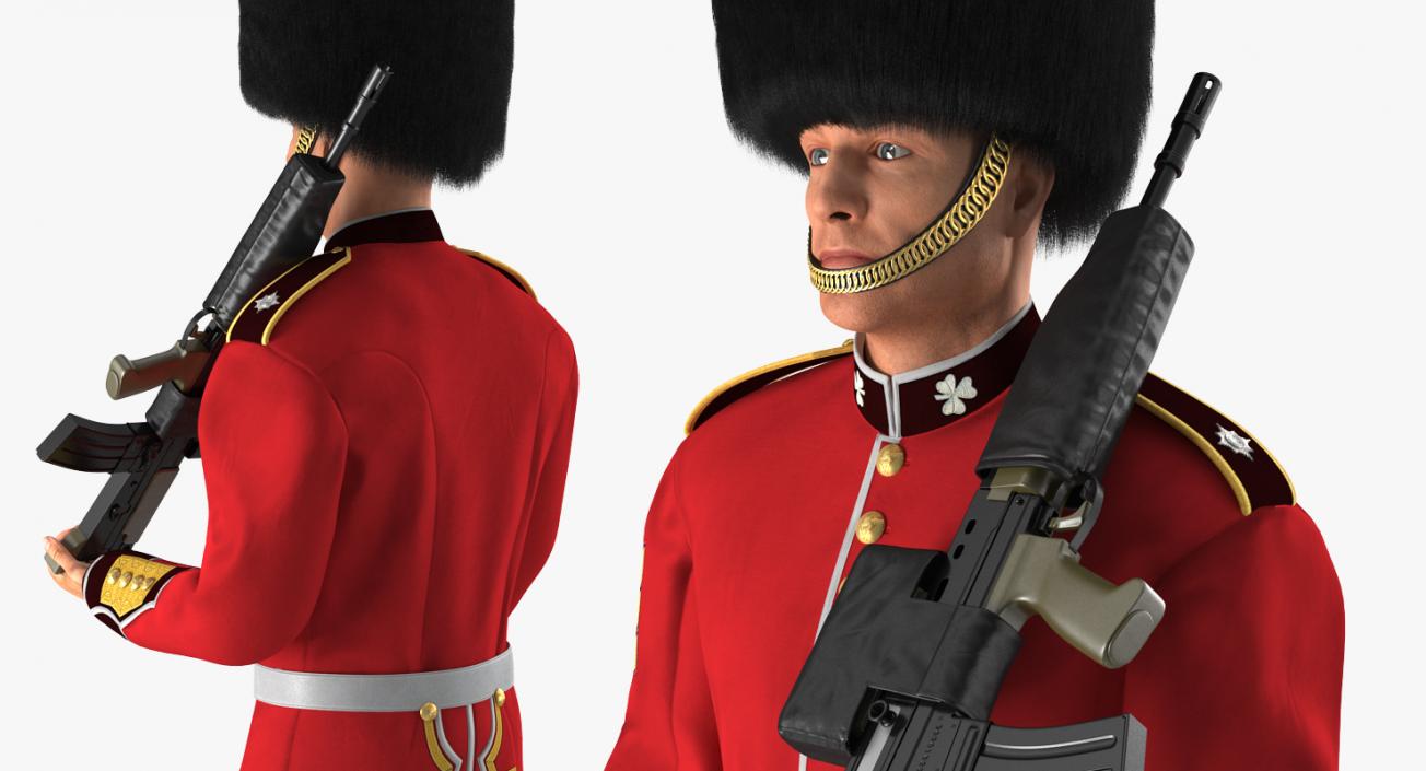 3D model Marching Royal British Guard Holding Gun
