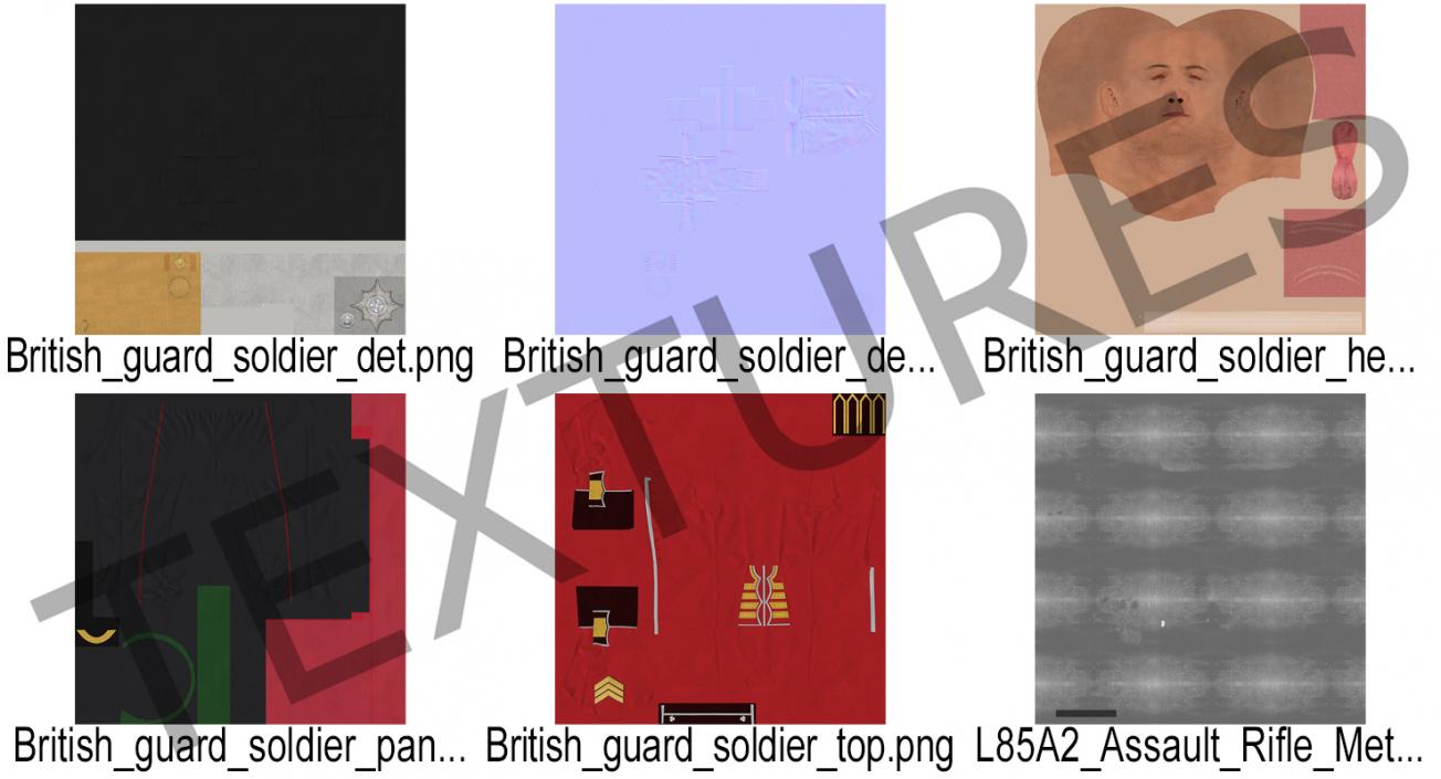 3D model Marching Royal British Guard Holding Gun