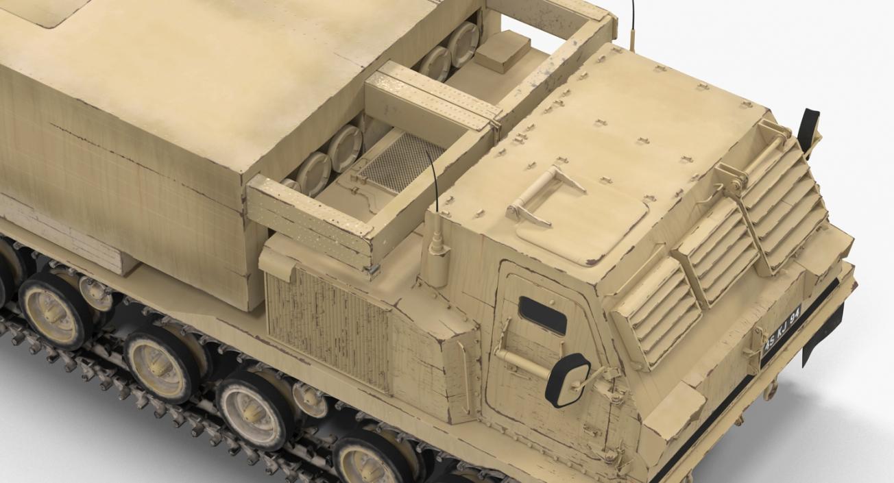 3D M270 MLRS Desert Rigged model