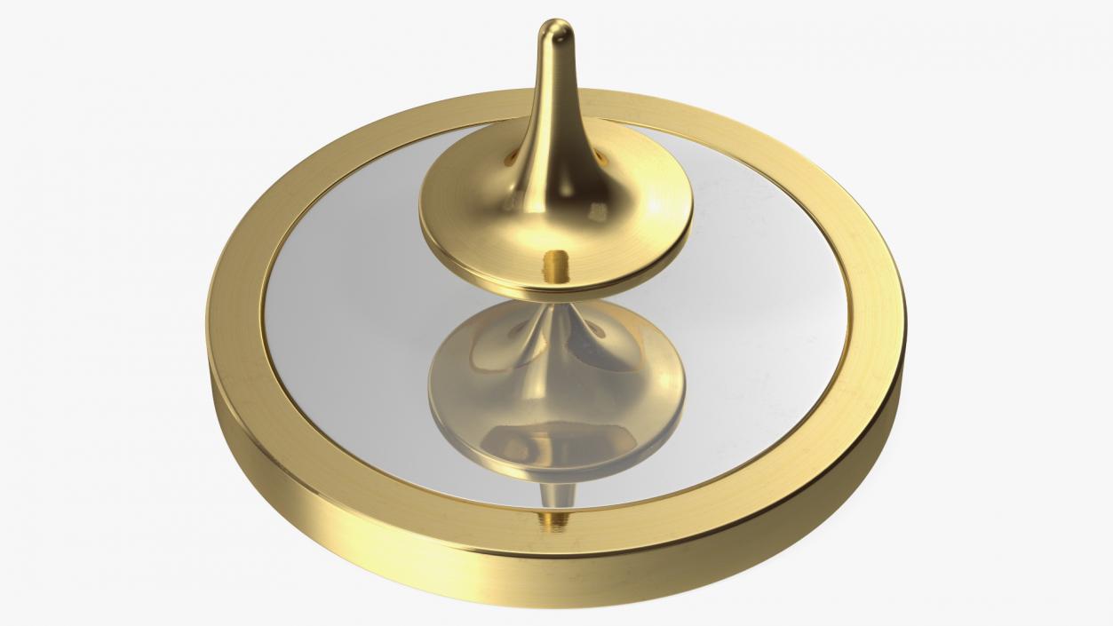 ForeverSpin Gold Spinning Top with Base 3D model