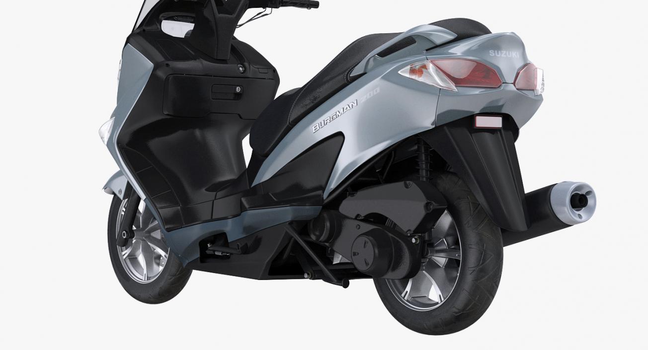 Scooter Motorcycle Suzuki Burgman 200 Rigged 3D model