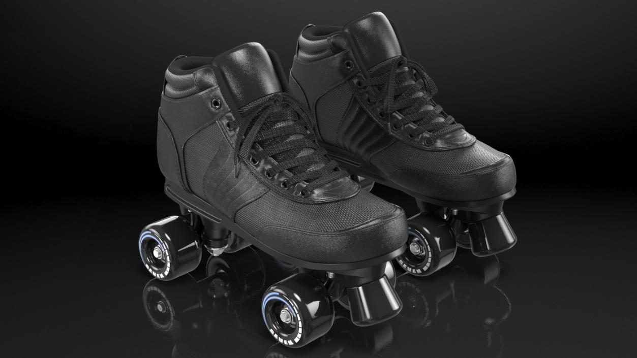 Quad Roller Skates Black 3D model